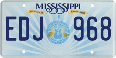 MS license plate EDJ968