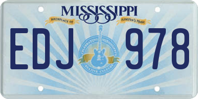 MS license plate EDJ978