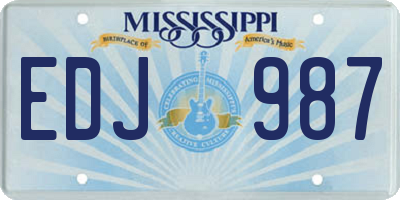 MS license plate EDJ987