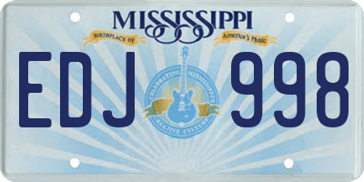 MS license plate EDJ998
