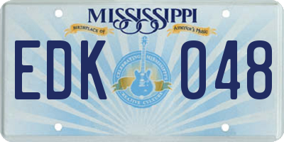 MS license plate EDK048