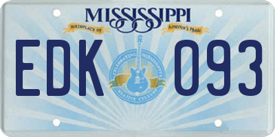 MS license plate EDK093