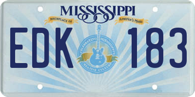 MS license plate EDK183