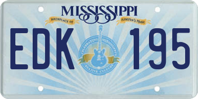 MS license plate EDK195