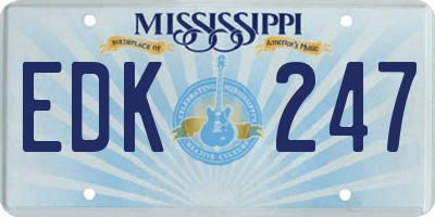 MS license plate EDK247