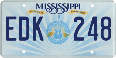 MS license plate EDK248