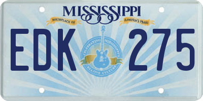 MS license plate EDK275