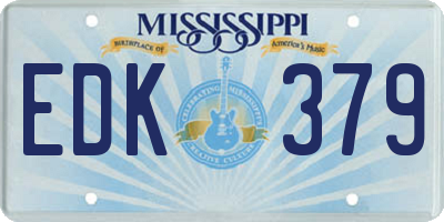 MS license plate EDK379