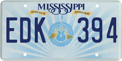 MS license plate EDK394