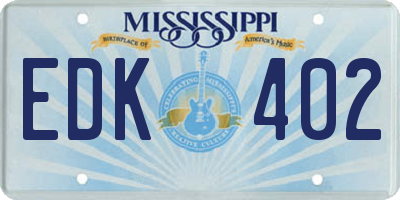 MS license plate EDK402