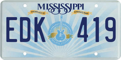 MS license plate EDK419
