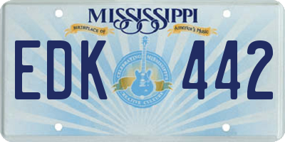 MS license plate EDK442