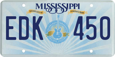 MS license plate EDK450