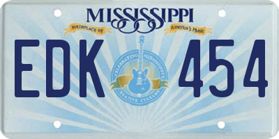 MS license plate EDK454
