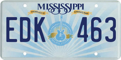 MS license plate EDK463