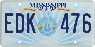 MS license plate EDK476