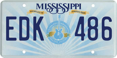 MS license plate EDK486