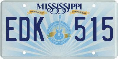 MS license plate EDK515