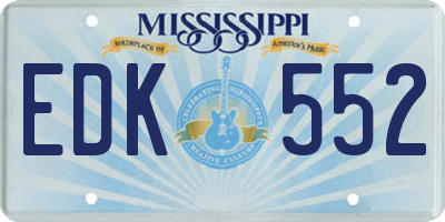 MS license plate EDK552