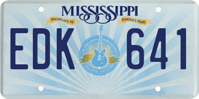 MS license plate EDK641