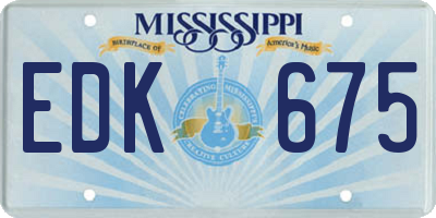 MS license plate EDK675
