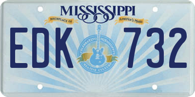 MS license plate EDK732