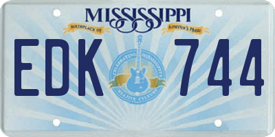 MS license plate EDK744