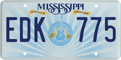 MS license plate EDK775