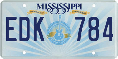 MS license plate EDK784