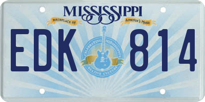 MS license plate EDK814
