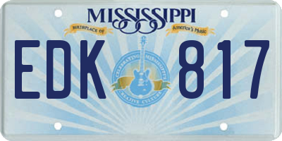 MS license plate EDK817