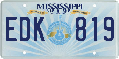 MS license plate EDK819