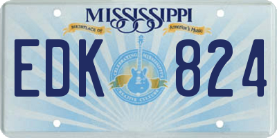 MS license plate EDK824