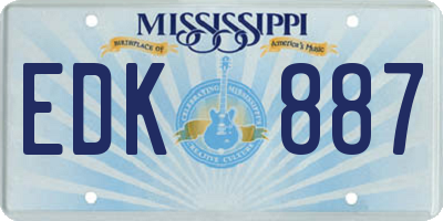 MS license plate EDK887