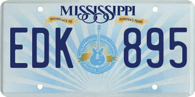 MS license plate EDK895