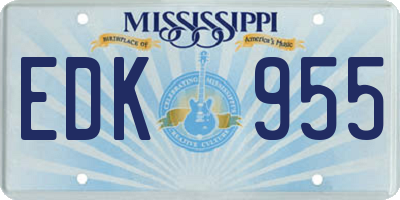 MS license plate EDK955