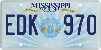 MS license plate EDK970
