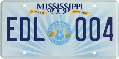 MS license plate EDL004