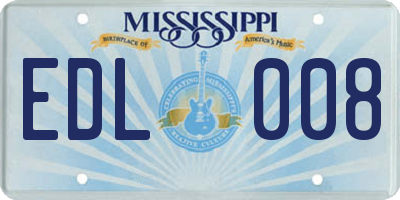 MS license plate EDL008