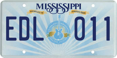 MS license plate EDL011