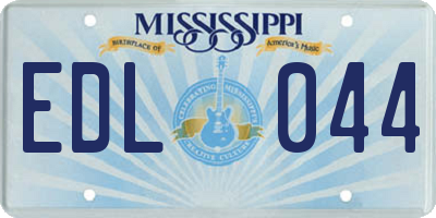 MS license plate EDL044