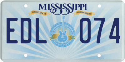 MS license plate EDL074