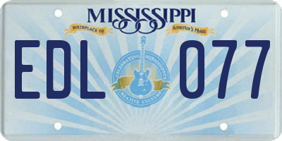 MS license plate EDL077