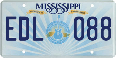 MS license plate EDL088
