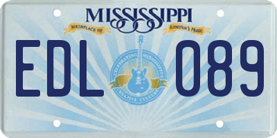 MS license plate EDL089
