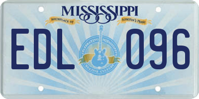 MS license plate EDL096
