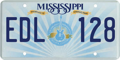 MS license plate EDL128