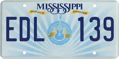 MS license plate EDL139