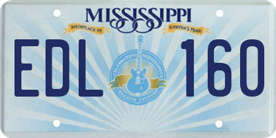 MS license plate EDL160