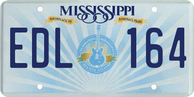 MS license plate EDL164